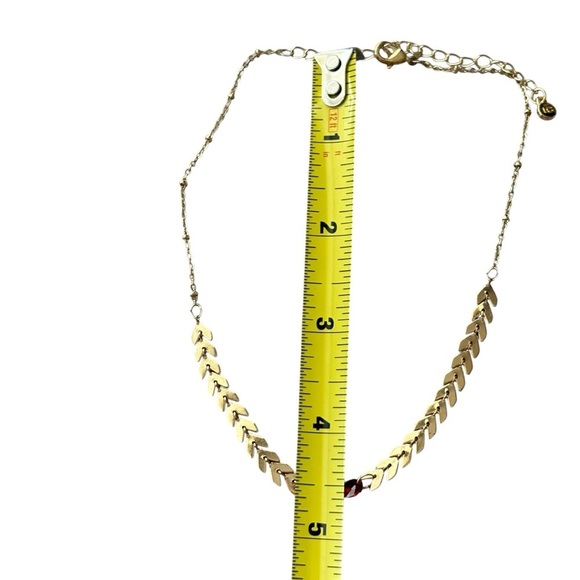 Lauren Conrad Gold Plated Chevron Choker Red Necklace - Picture 5 of 7